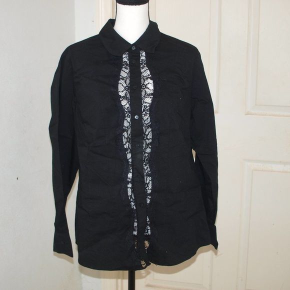 Worthington Tops - Worthington Woman Black Lace Top Size XL‎